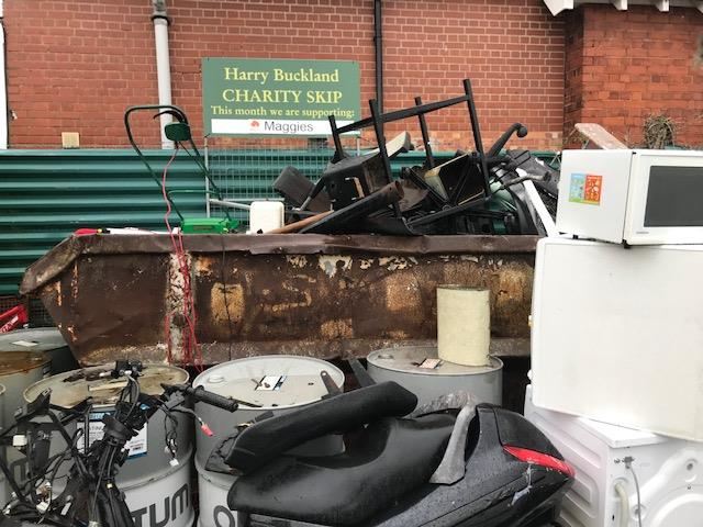 Harry Buckland's Charity collection skip